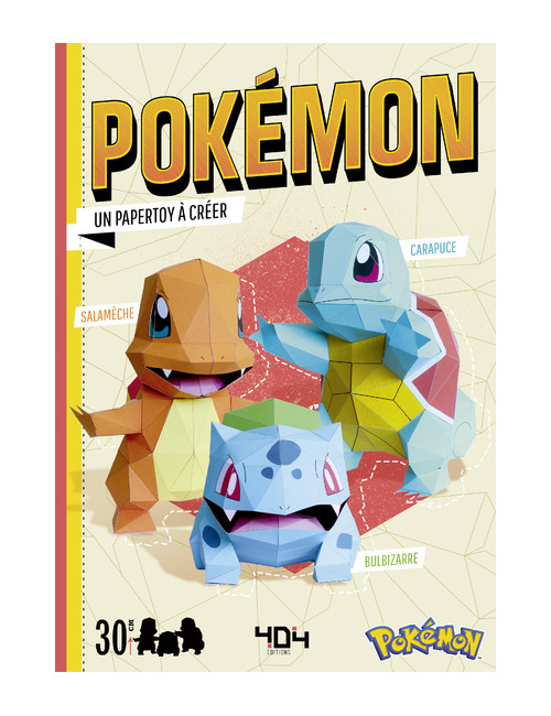 Papertoy Pokémon Starters : Bulbizarre, Carapuce et Salamèche