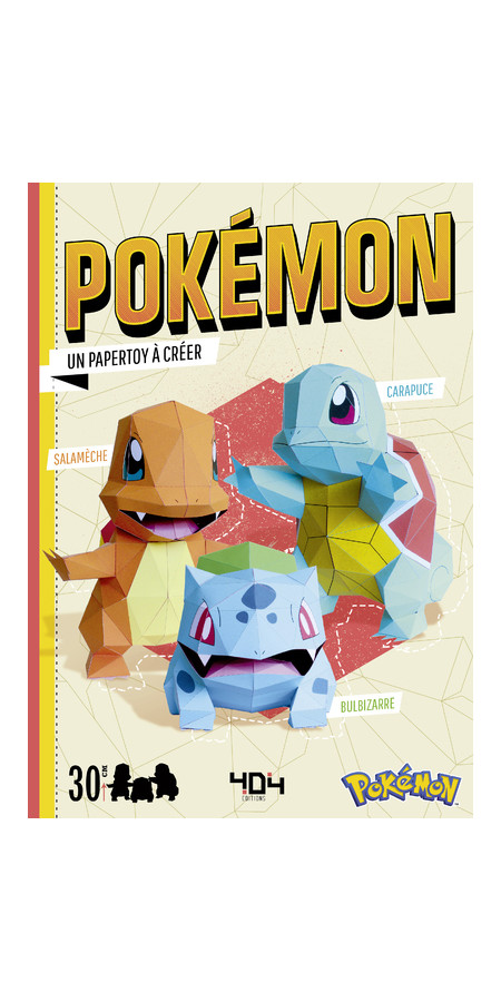 Papertoy Pokémon Starters : Bulbizarre, Carapuce et Salamèche